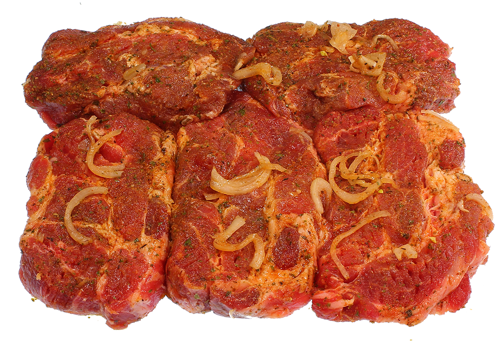 (17,98 €/kg) Eingelegte Steaks vom Schweinekamm, Nackensteaks