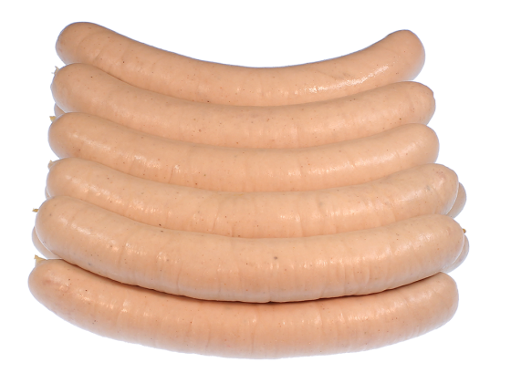 Bratwurst mittelgrob gebrüht, 5 Stück = 600 g