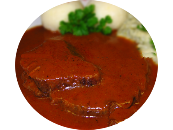 Schweinebraten in Sauce