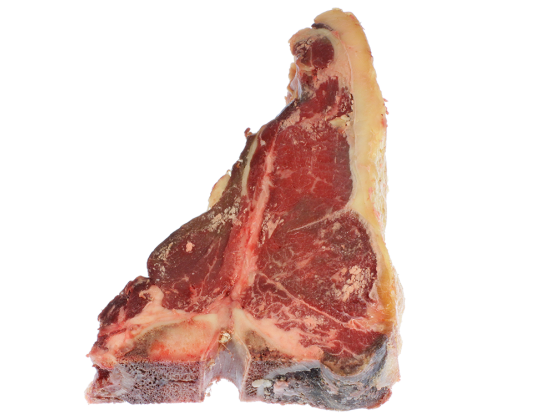 Alte Kuh, Dark red old cow - T-Bone Steak aus Galizien