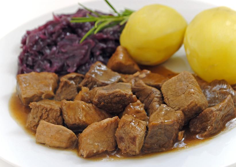 Gulasch gemischt, Rind & Schwein, extra mager - Serviervorschlag